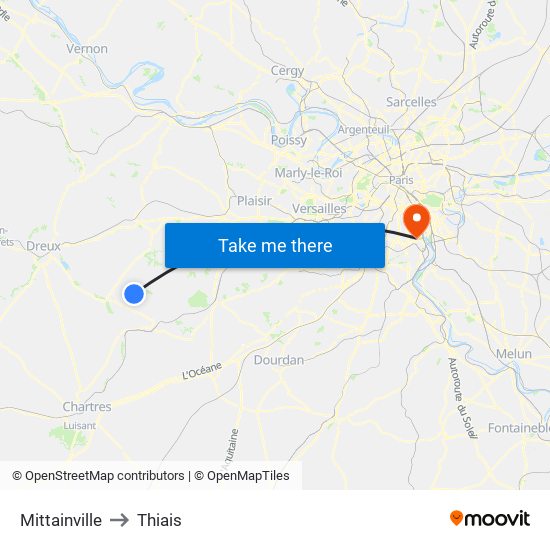 Mittainville to Thiais map