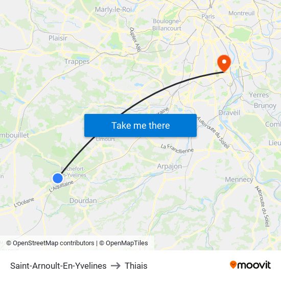 Saint-Arnoult-En-Yvelines to Thiais map