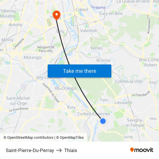 Saint-Pierre-Du-Perray to Thiais map