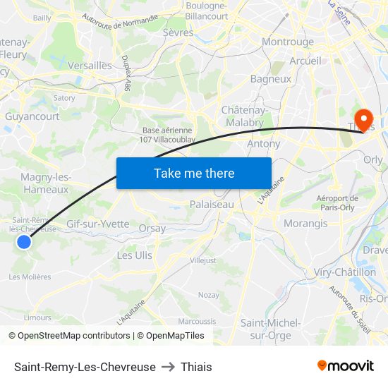 Saint-Remy-Les-Chevreuse to Thiais map