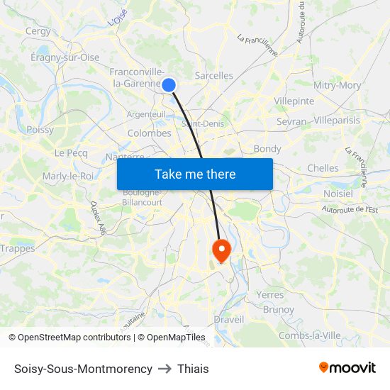 Soisy-Sous-Montmorency to Thiais map