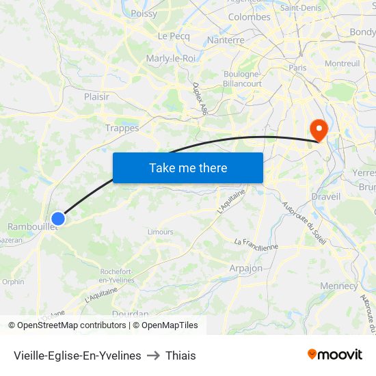 Vieille-Eglise-En-Yvelines to Thiais map
