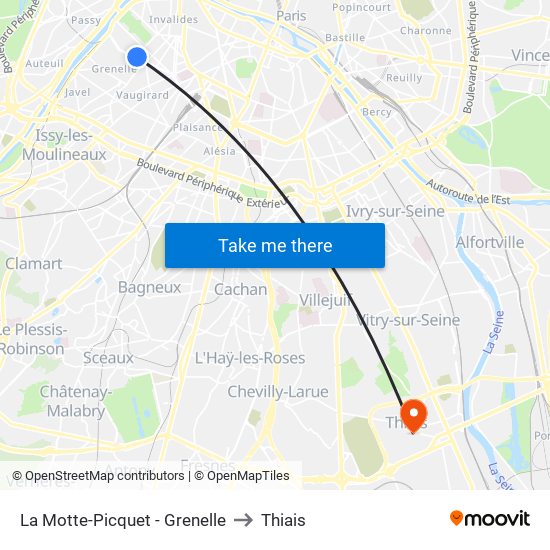 La Motte-Picquet - Grenelle to Thiais map