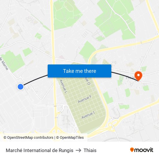 Marché International de Rungis to Thiais map