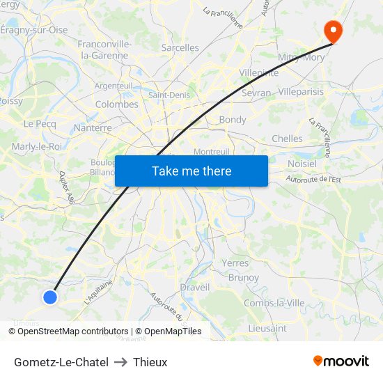 Gometz-Le-Chatel to Thieux map