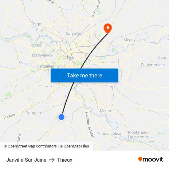 Janville-Sur-Juine to Thieux map