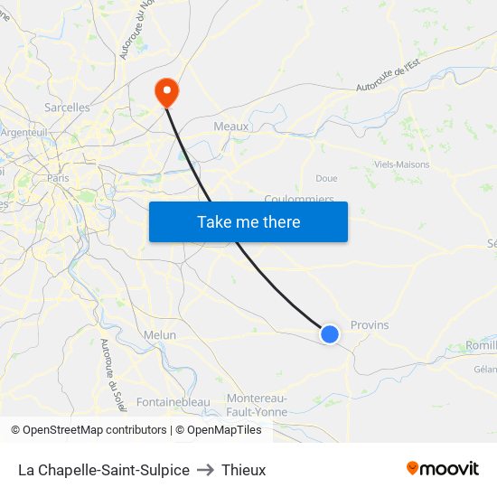 La Chapelle-Saint-Sulpice to Thieux map