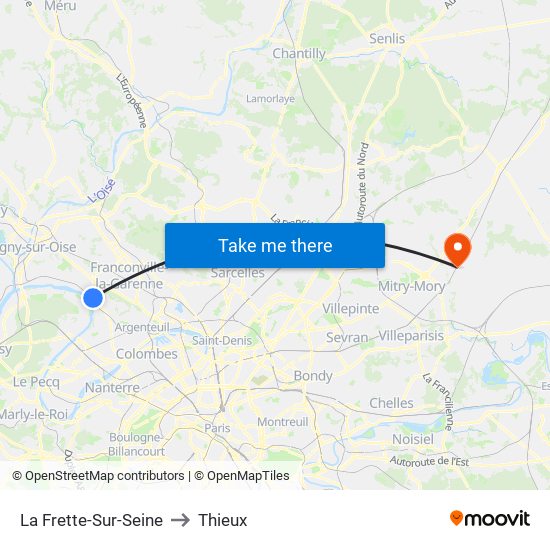 La Frette-Sur-Seine to Thieux map