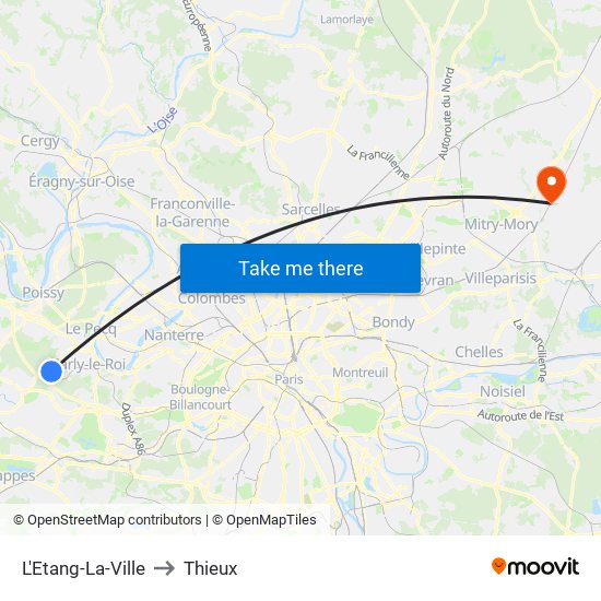 L'Etang-La-Ville to Thieux map