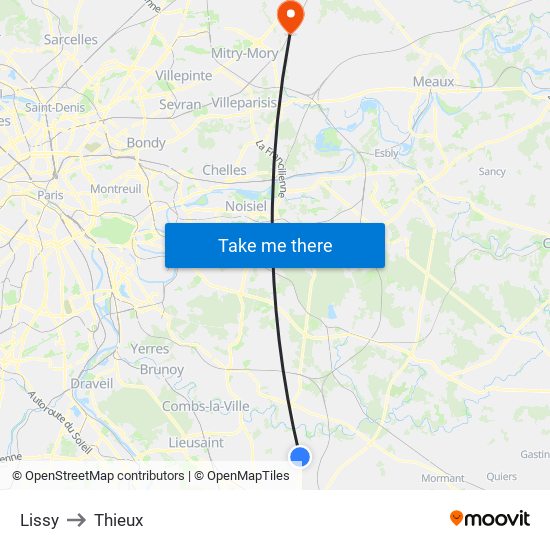 Lissy to Thieux map