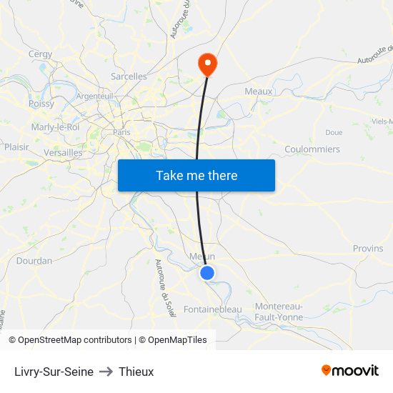 Livry-Sur-Seine to Thieux map