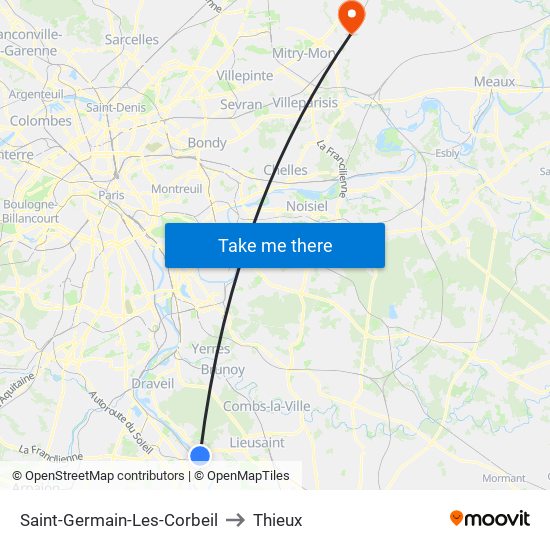 Saint-Germain-Les-Corbeil to Thieux map