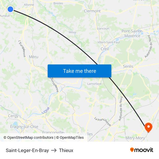 Saint-Leger-En-Bray to Thieux map