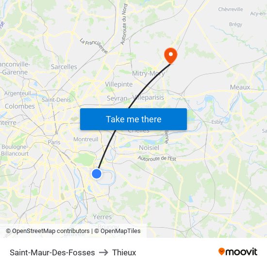 Saint-Maur-Des-Fosses to Thieux map