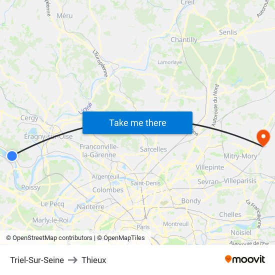 Triel-Sur-Seine to Thieux map