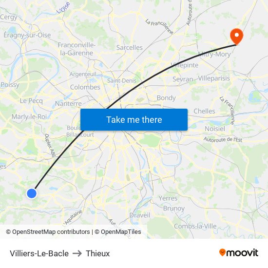 Villiers-Le-Bacle to Thieux map