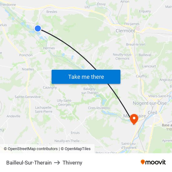 Bailleul-Sur-Therain to Thiverny map