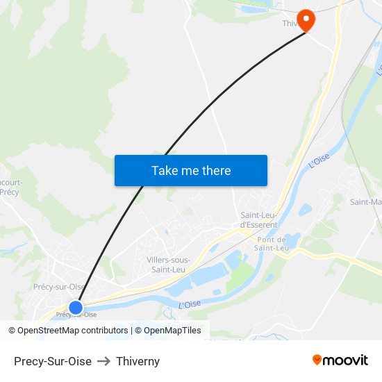 Precy-Sur-Oise to Thiverny map