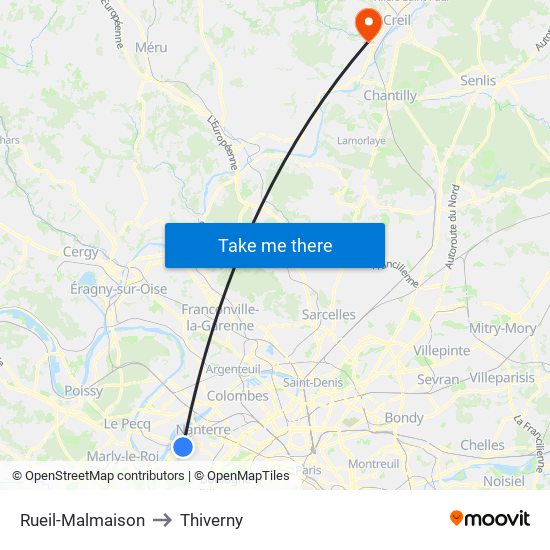 Rueil-Malmaison to Thiverny map