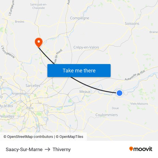 Saacy-Sur-Marne to Thiverny map