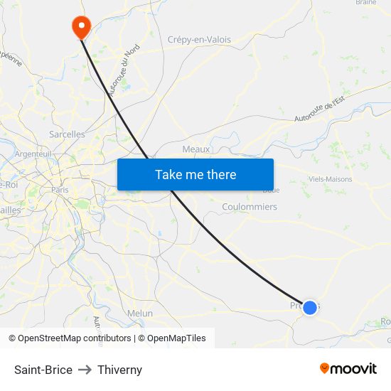 Saint-Brice to Thiverny map