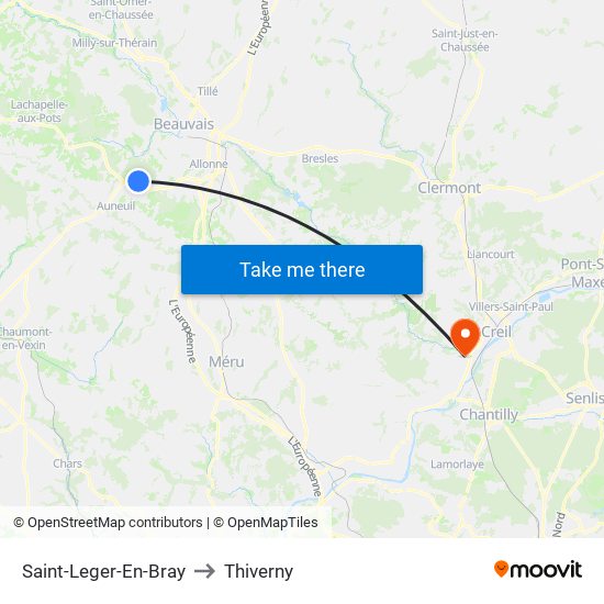Saint-Leger-En-Bray to Thiverny map