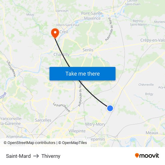 Saint-Mard to Thiverny map