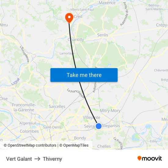 Vert Galant to Thiverny map