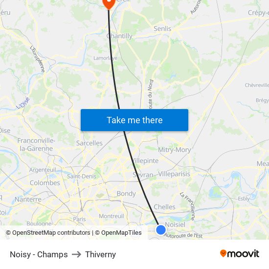 Noisy - Champs to Thiverny map
