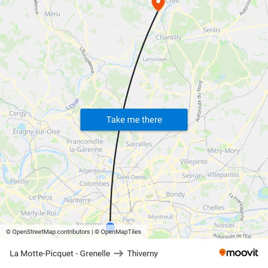 La Motte-Picquet - Grenelle to Thiverny map