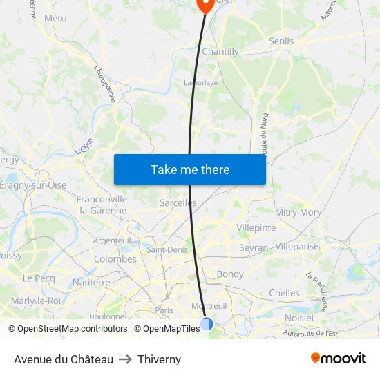 Avenue du Château to Thiverny map