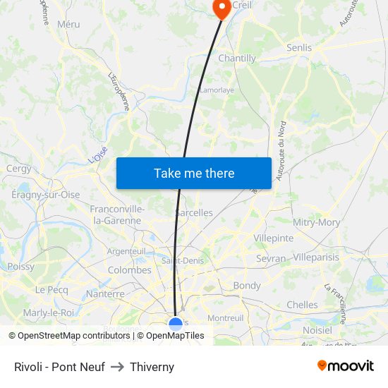 Rivoli - Pont Neuf to Thiverny map