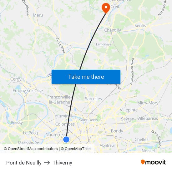 Pont de Neuilly to Thiverny map