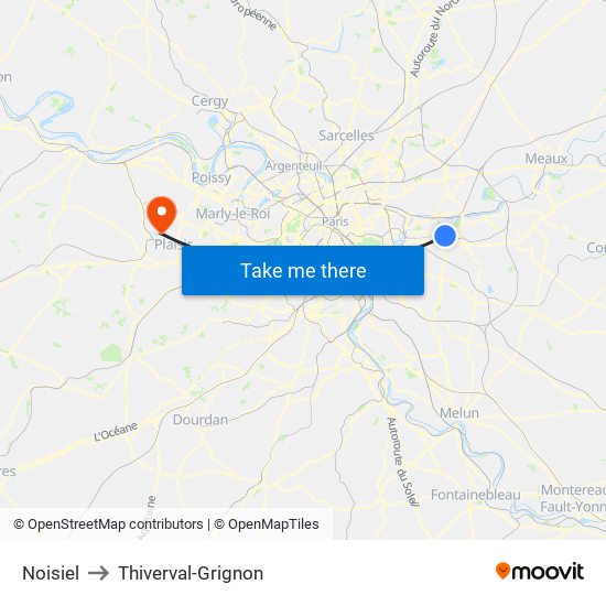 Noisiel to Thiverval-Grignon map