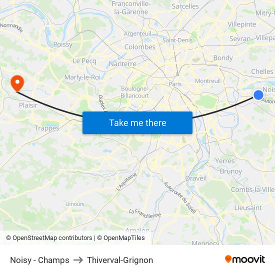 Noisy - Champs to Thiverval-Grignon map