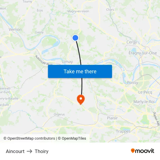 Aincourt to Thoiry map