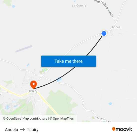 Andelu to Thoiry map
