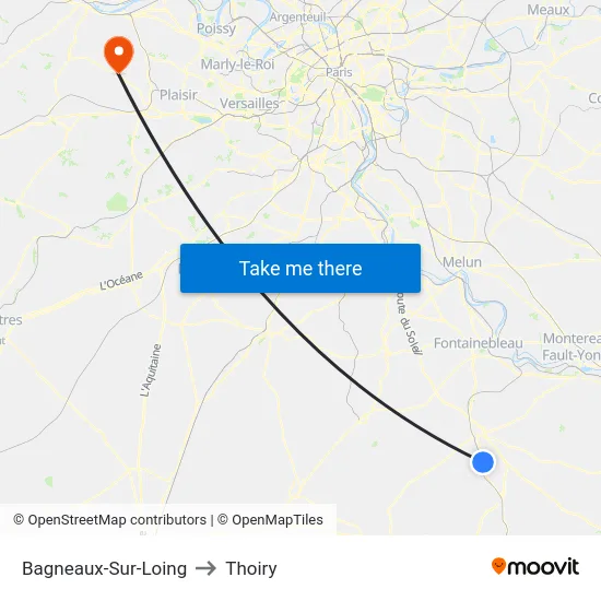 Bagneaux-Sur-Loing to Thoiry map