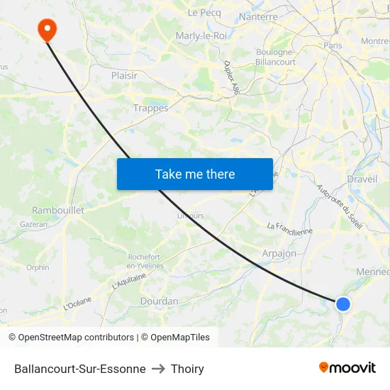 Ballancourt-Sur-Essonne to Thoiry map