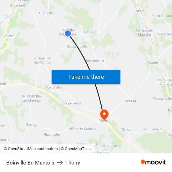 Boinville-En-Mantois to Thoiry map