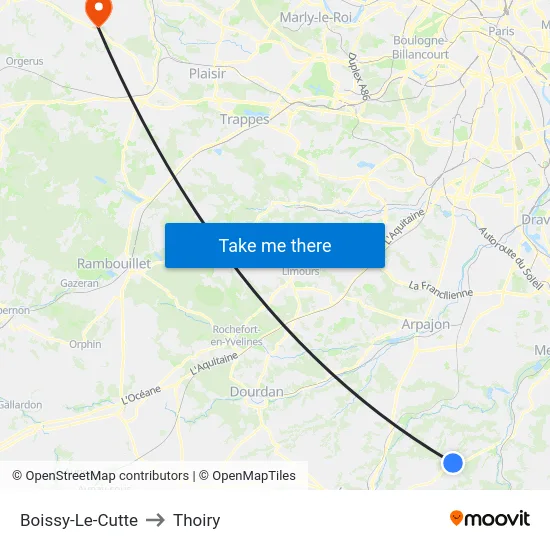 Boissy-Le-Cutte to Thoiry map