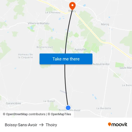 Boissy-Sans-Avoir to Thoiry map