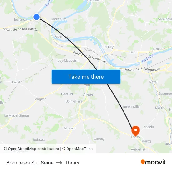 Bonnieres-Sur-Seine to Thoiry map