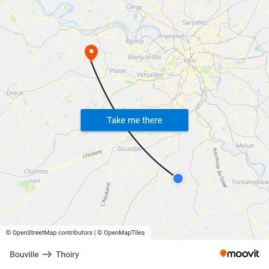 Bouville to Thoiry map