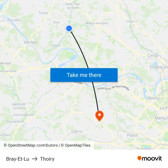 Bray-Et-Lu to Thoiry map