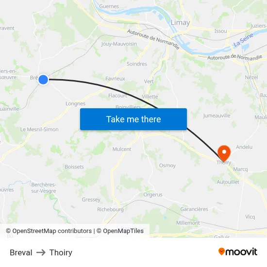 Breval to Thoiry map