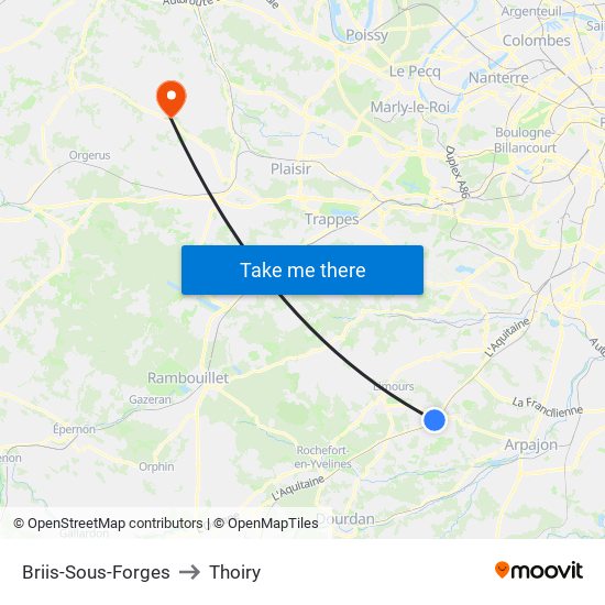 Briis-Sous-Forges to Thoiry map