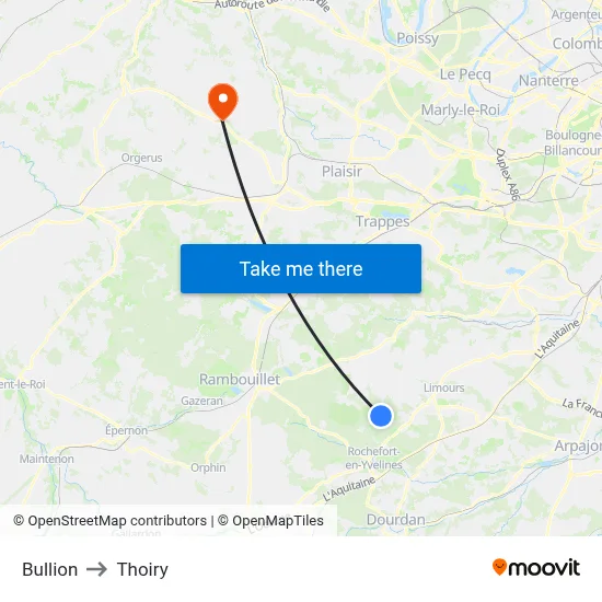 Bullion to Thoiry map