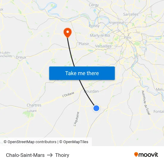 Chalo-Saint-Mars to Thoiry map