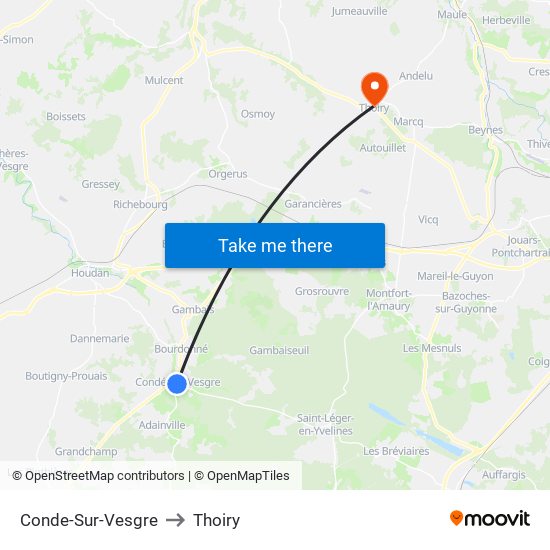 Conde-Sur-Vesgre to Thoiry map
